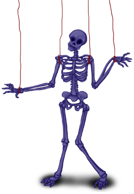 Темный лабораторный скелет 