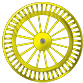Желтое колесо фона 