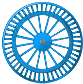 Голубое колесо фона 
